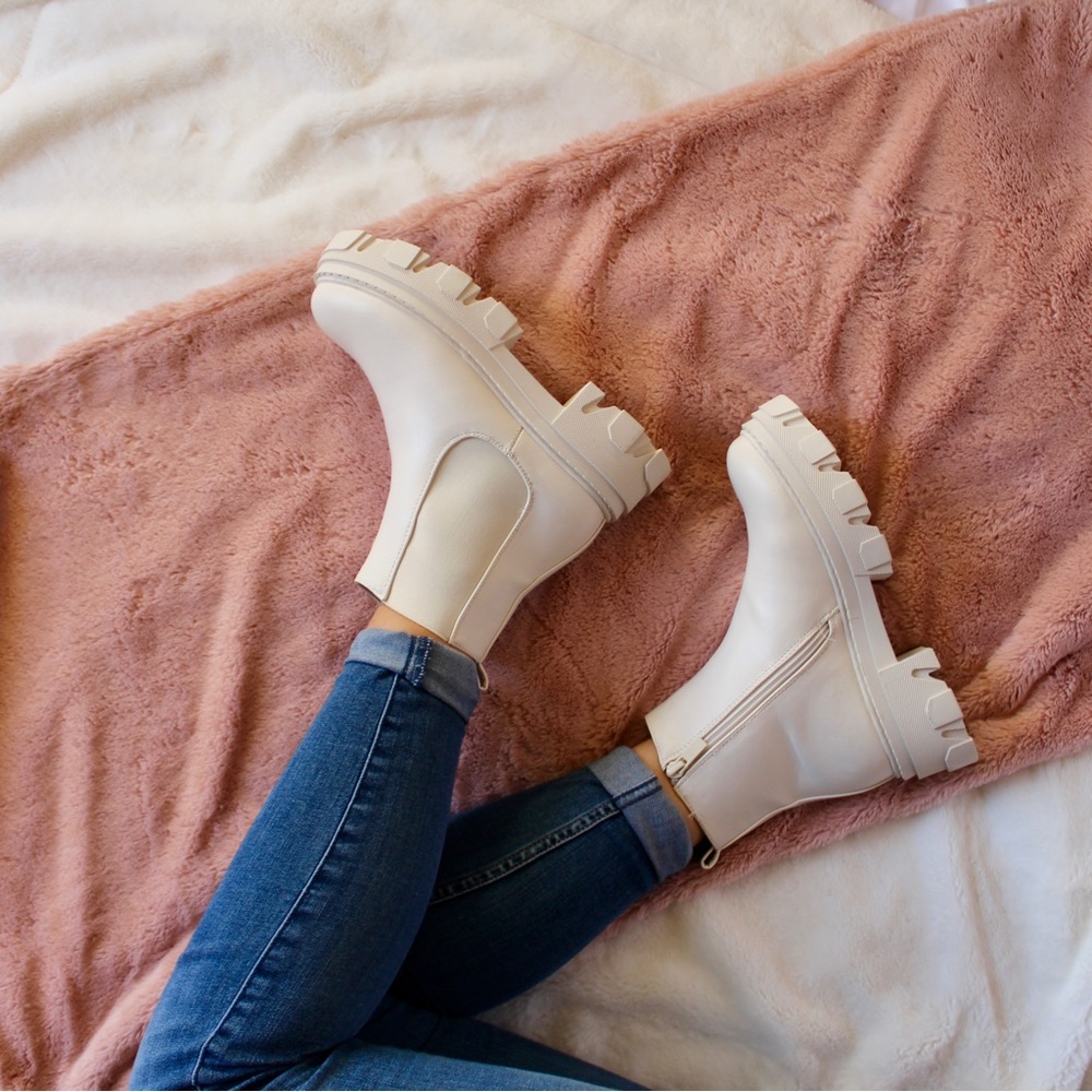 Ivory Chelsea boots